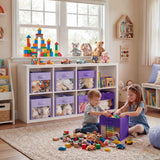 Cube Storage Bins with Clear Window, 11 Inch, 6-Pack, Purple Gradient