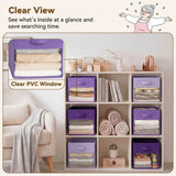 Cube Storage Bins with Clear Window, 11 Inch, 6-Pack, Purple Gradient