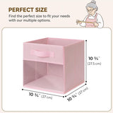 11 Inch Cube Storage Bins with Clear Window, Pink, 6-Pack