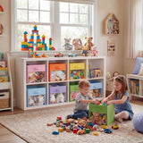 Cube Storage Bins with Clear Window, 11 Inch, 6-Pack, Colorful