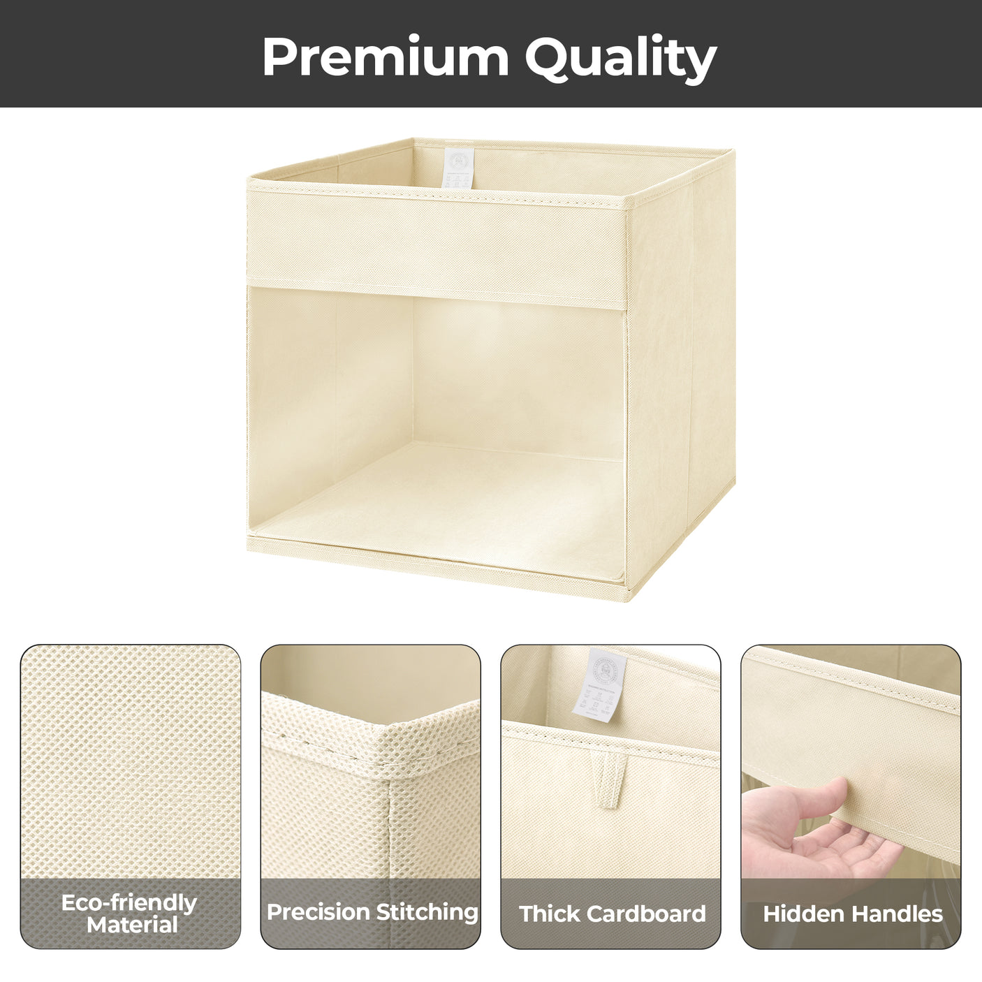 Cube Storage Bins with Window, 4 Pack