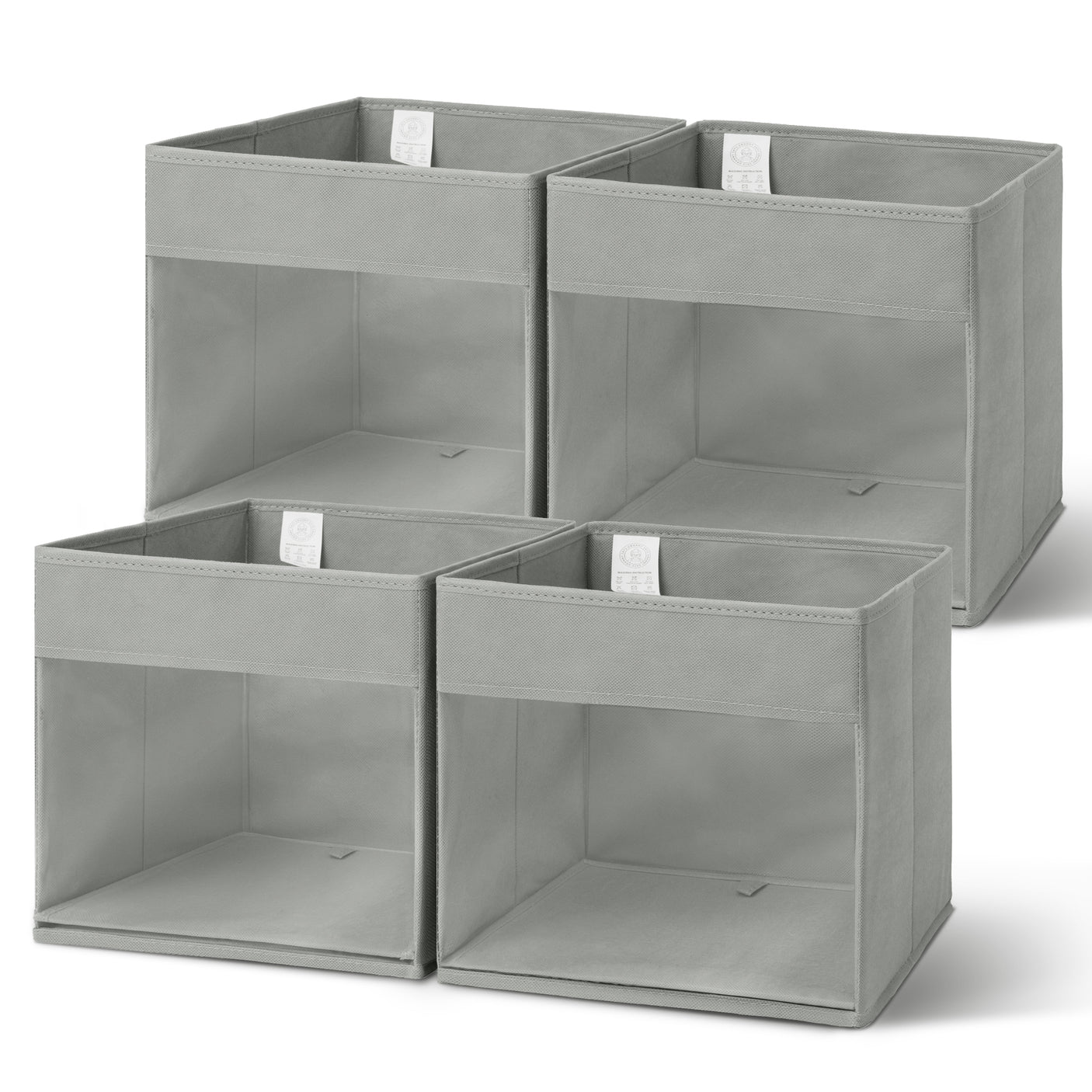 Cube Storage Bins with Window, 4 Pack