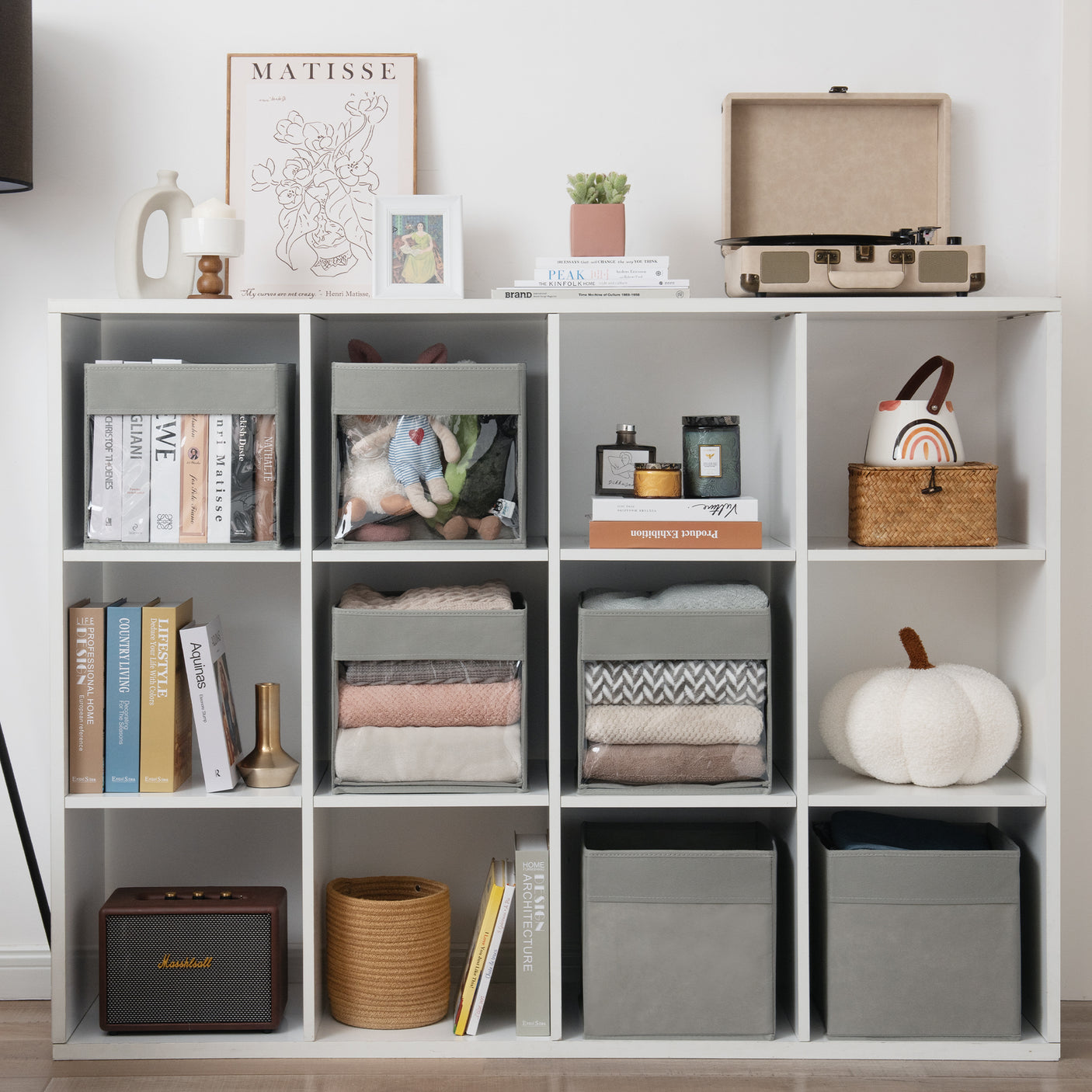 Cube Storage Bins with Window, 6 Pack