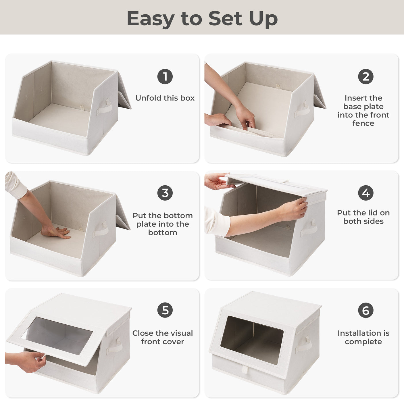 Storage Bins with Clear, Front-opening Lids