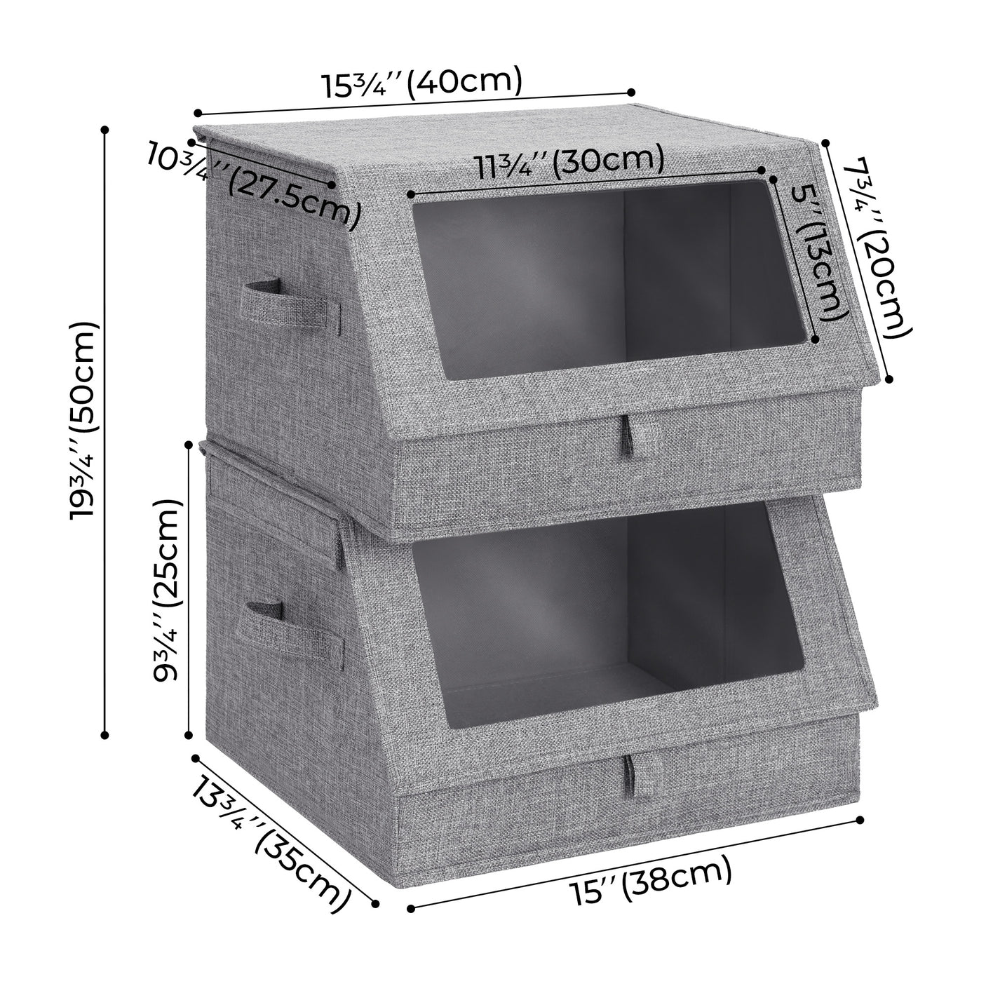 Storage Bins with Clear, Front-opening Lids