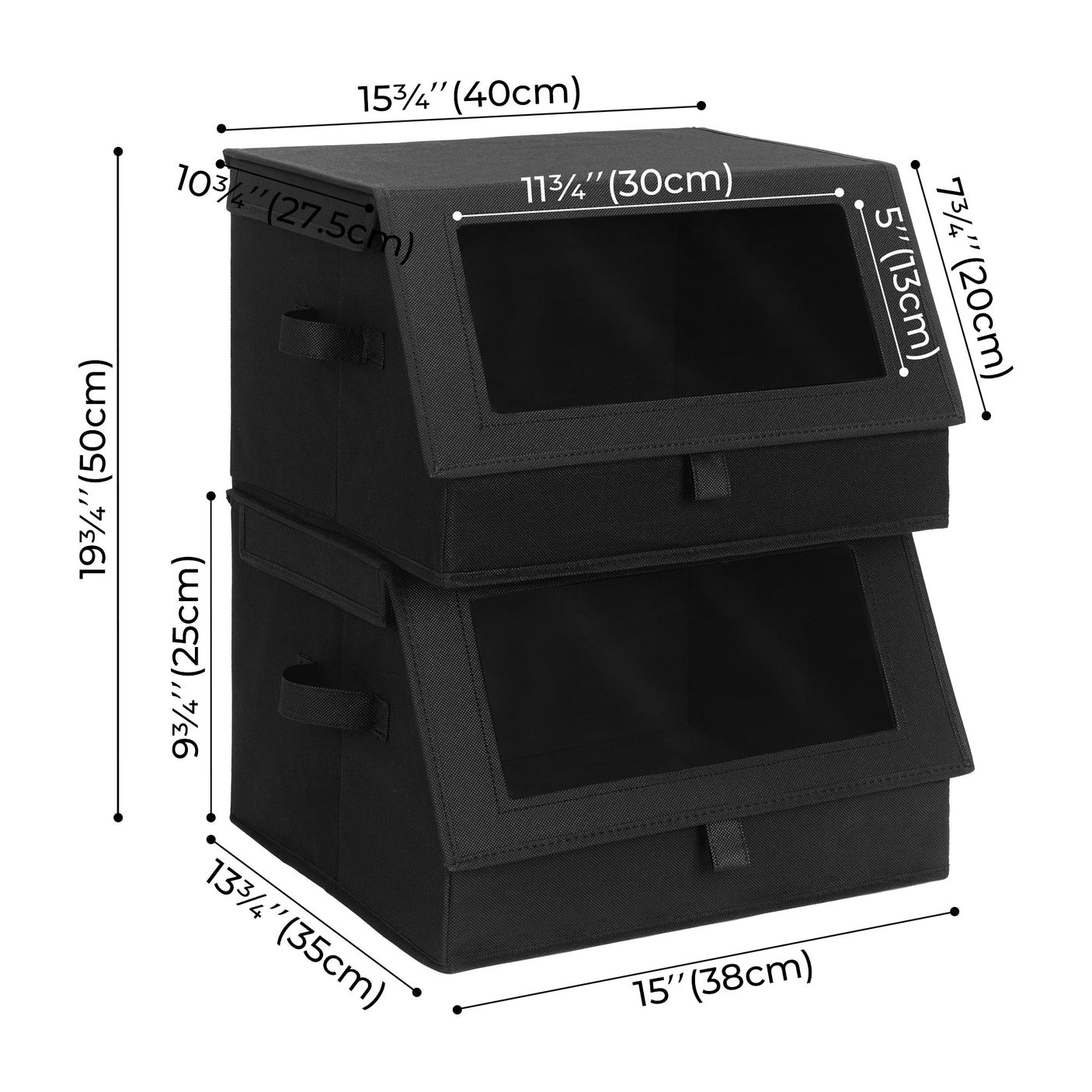 Storage Bins with Clear, Front-opening Lids