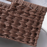 Brown Plastic Wicker Basket - Rustic Farmhouse Storage Bin