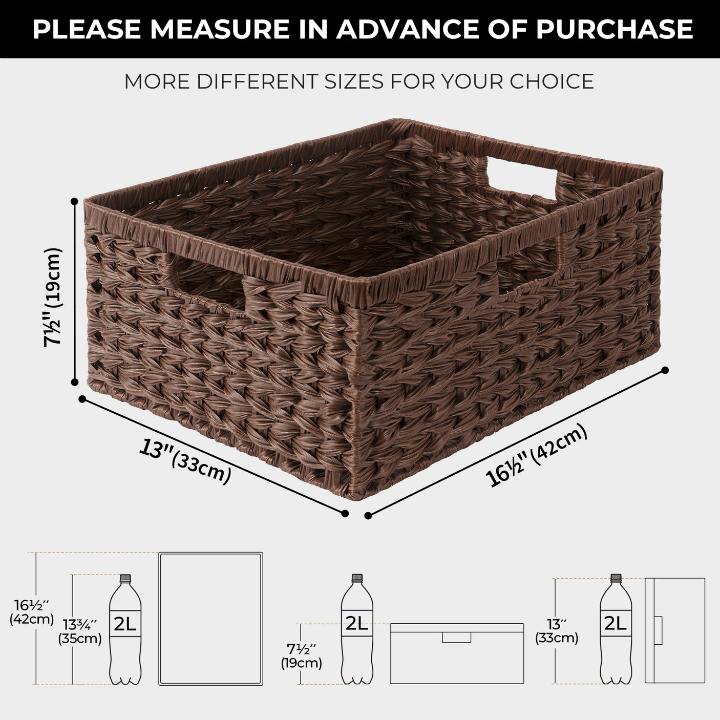 Brown Plastic Wicker Basket - Rustic Farmhouse Storage Bin