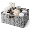 Large Handmade Wicker Basket, 4-Color