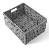 Grey Woven Storage Cube - Modern Closet & Office Organizer