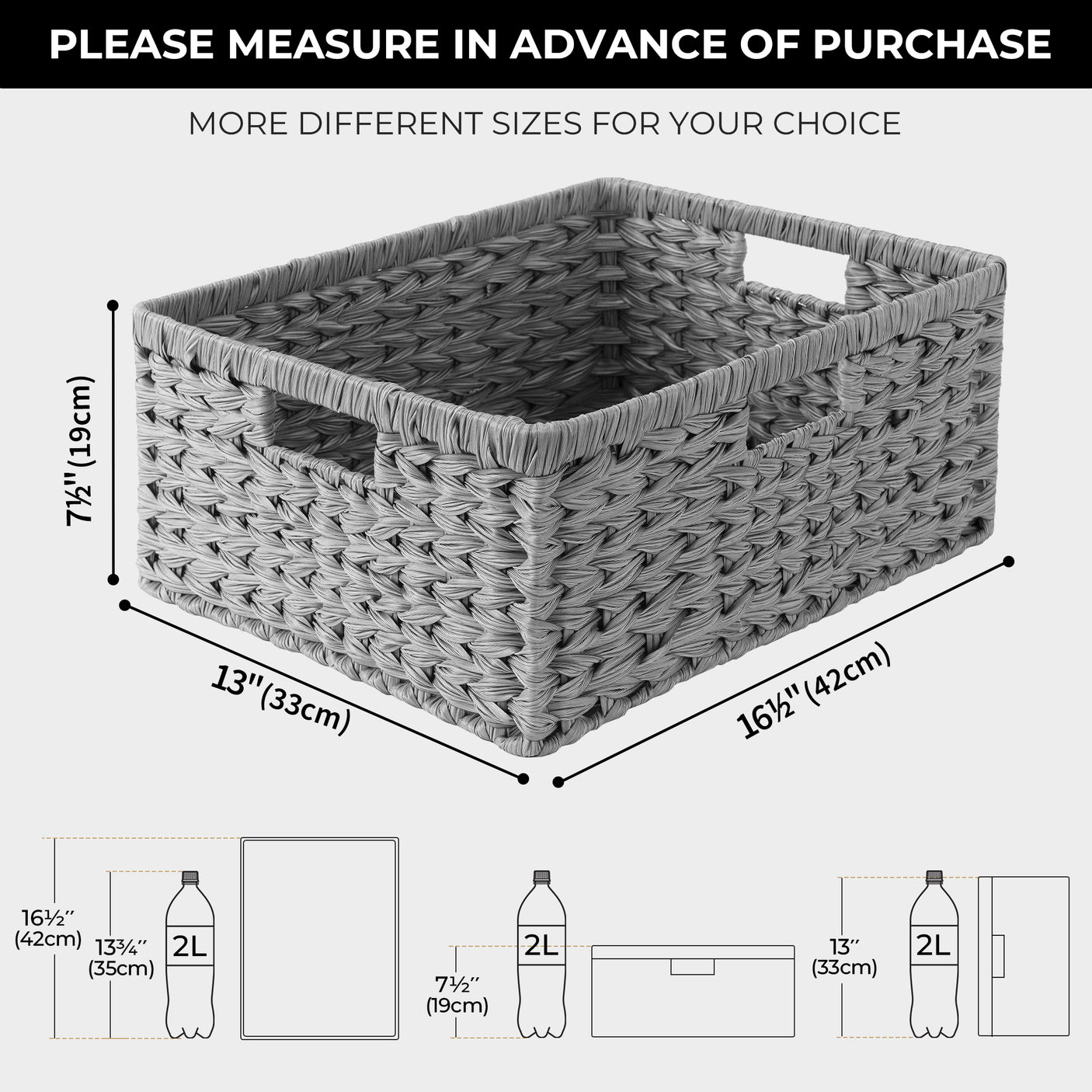 Grey Woven Storage Cube - Modern Closet & Office Organizer