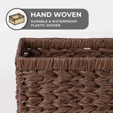 Rectangular Woven Wicker Storage Baskets, 2 Pack