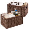 Rectangular Woven Wicker Storage Baskets, 2 Pack