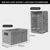 Rectangular Woven Wicker Storage Baskets, 2 Pack