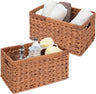 Rectangular Woven Wicker Storage Baskets, 2 Pack