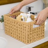 Rectangular Woven Wicker Storage Baskets, 2 Pack