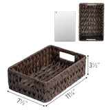 Rectangular Woven Wicker Storage Baskets, 2 Pack