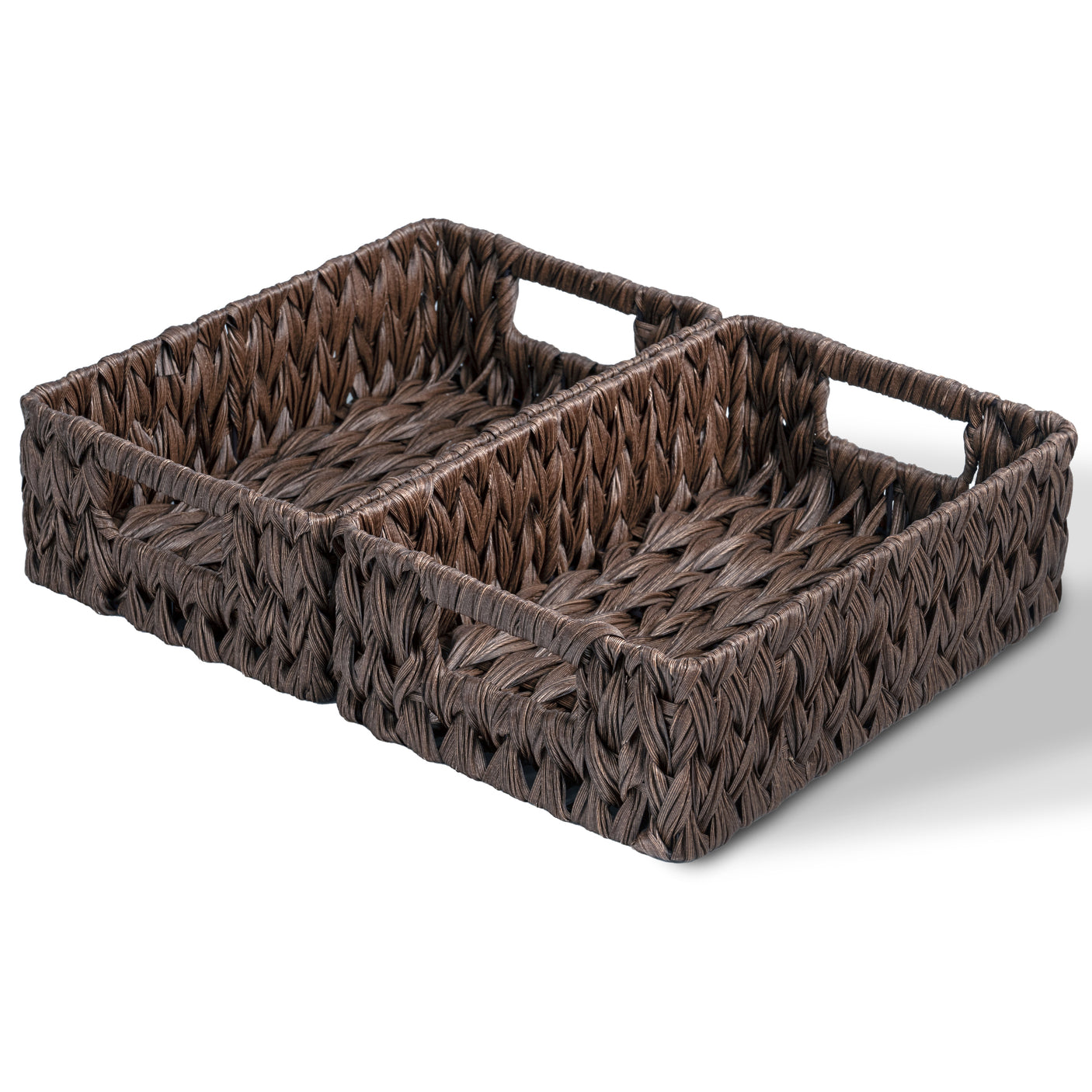 Rectangular Woven Wicker Storage Baskets, 2 Pack