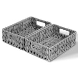 Rectangular Woven Wicker Storage Baskets, 2 Pack