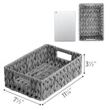 Rectangular Woven Wicker Storage Baskets, 2 Pack