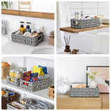 Rectangular Woven Wicker Storage Baskets, 2 Pack