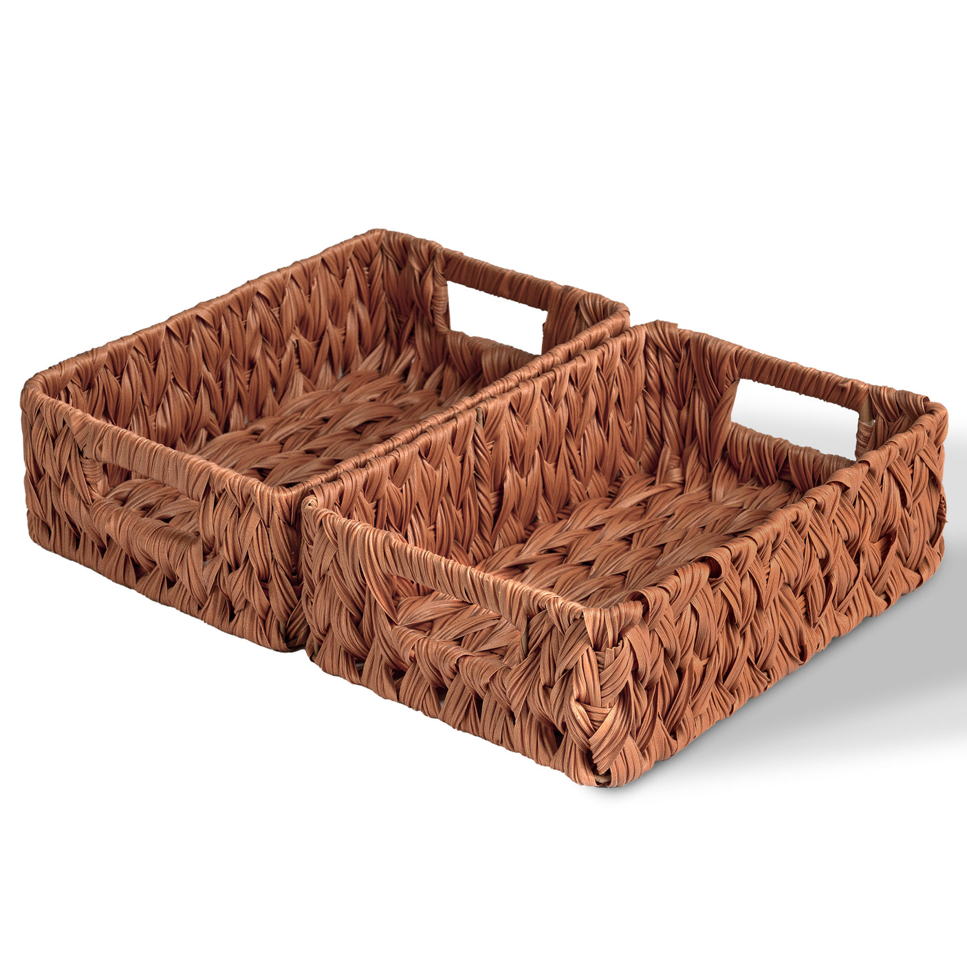 Rectangular Woven Wicker Storage Baskets, 2 Pack