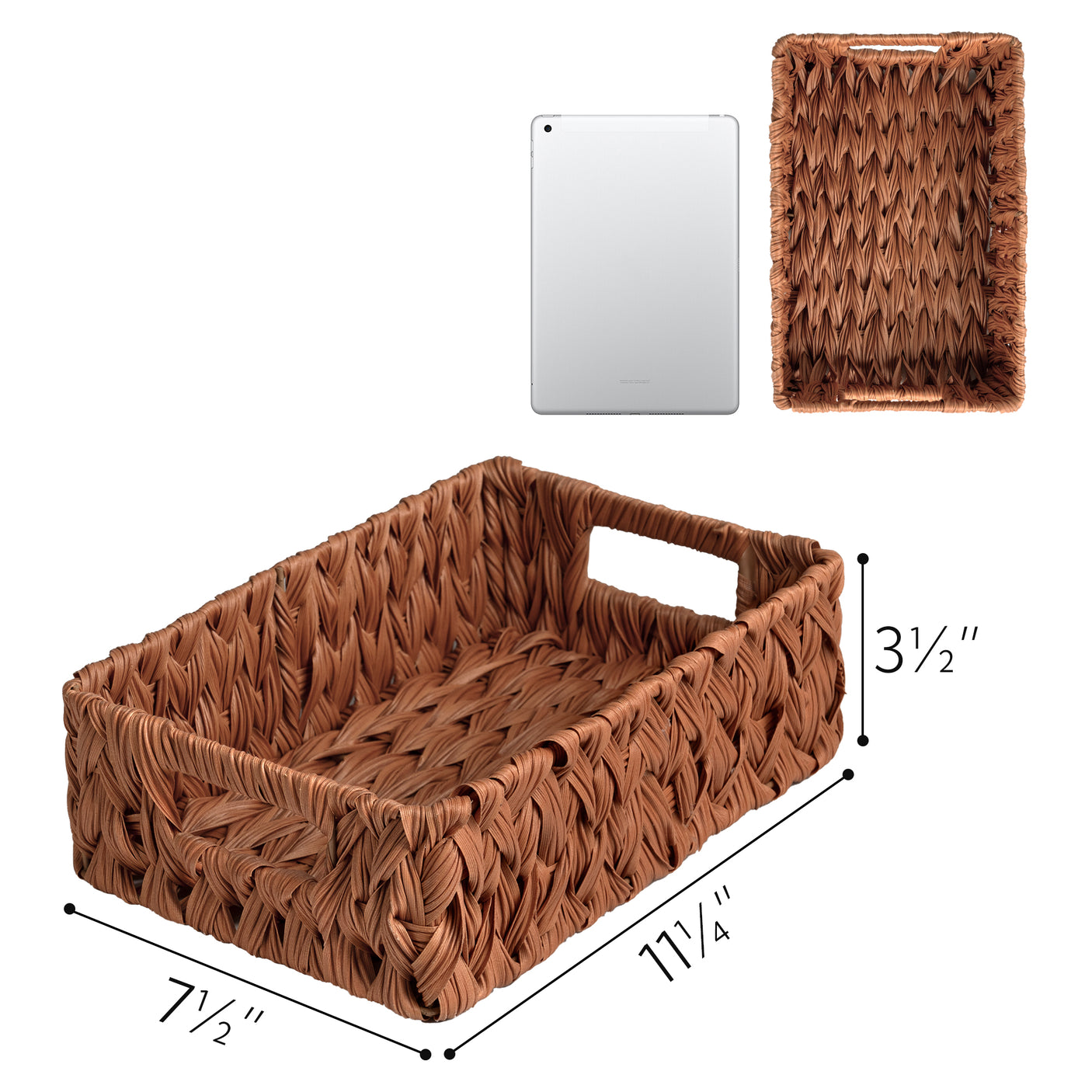 Rectangular Woven Wicker Storage Baskets, 2 Pack