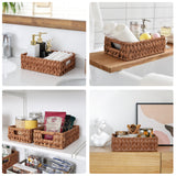 Rectangular Woven Wicker Storage Baskets, 2 Pack