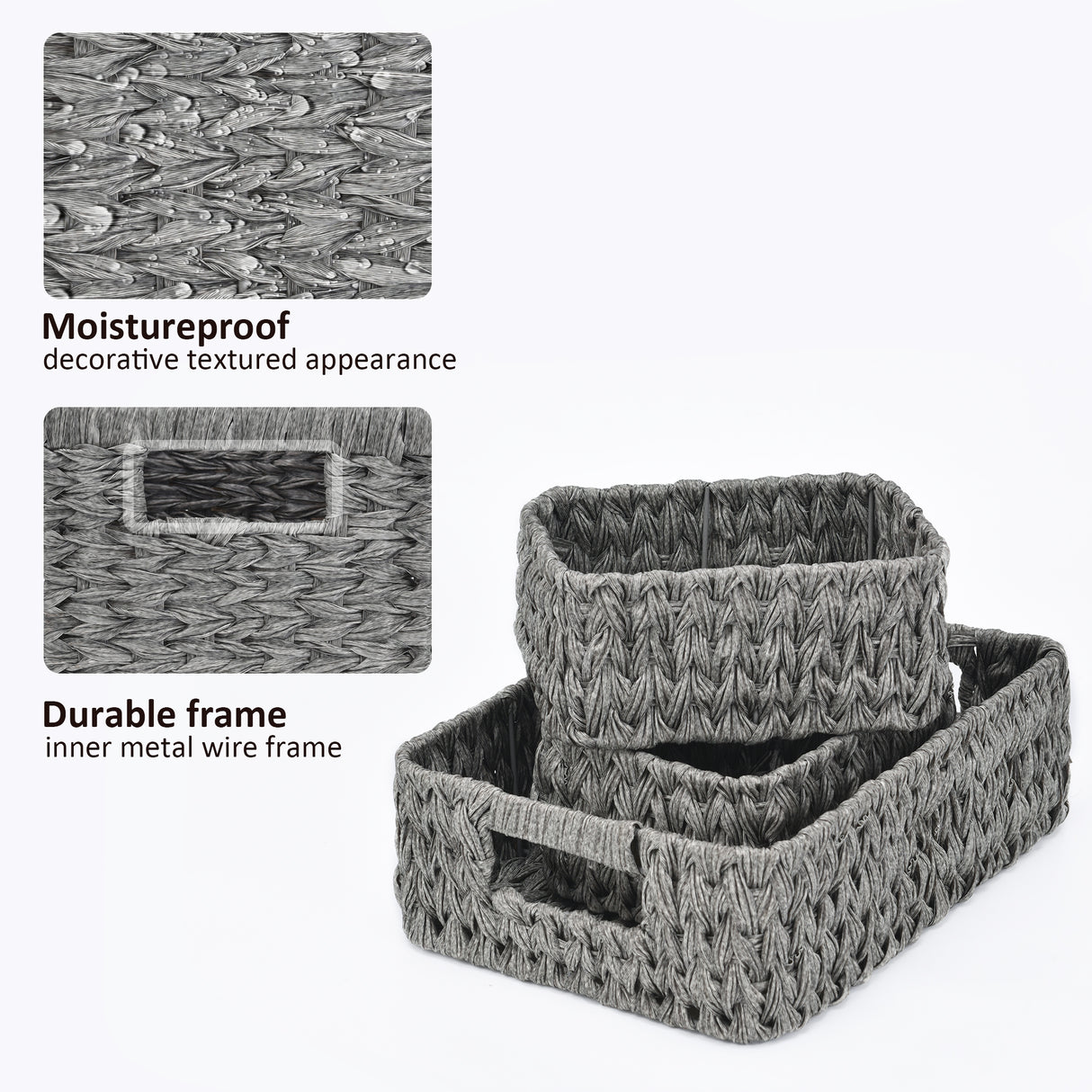 🍀Nesting Wicker Storage Baskets, 3 in 1 Pack