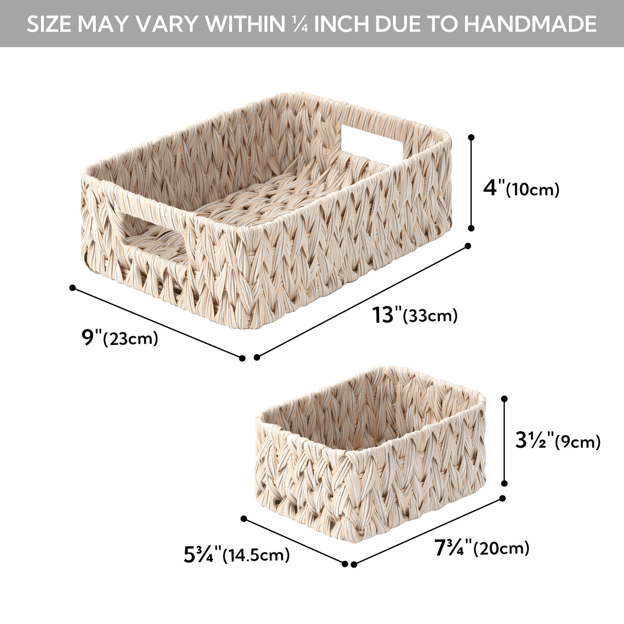 🍀Nesting Wicker Storage Baskets, 3 in 1 Pack