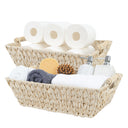 Trapezoidal Wicker Baskets with Wooden Handles for 3 Size