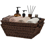 Trapezoidal Wicker Baskets with Wooden Handles