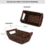 Trapezoidal Wicker Baskets with Wooden Handles