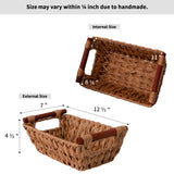 Trapezoidal Wicker Baskets with Wooden Handles