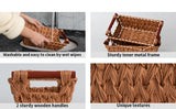 Trapezoidal Wicker Baskets with Wooden Handles