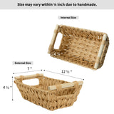 Trapezoidal Wicker Baskets with Wooden Handles