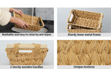 Trapezoidal Wicker Baskets with Wooden Handles