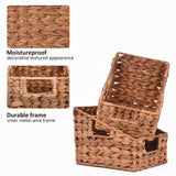 Trapezoid Woven Wicker Baskets with Handles, 2 Pack