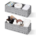 3-Section Handwoven Wicker Basket, 2 Pack