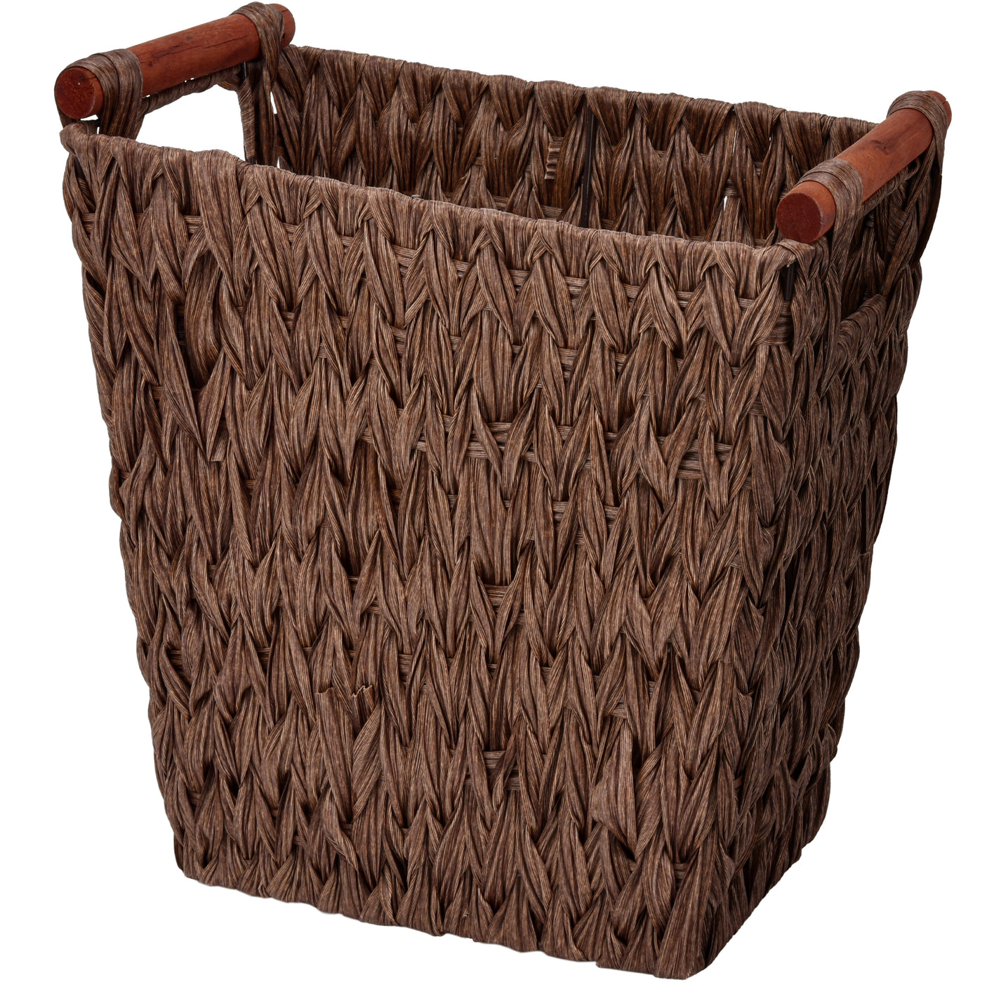 Woven Wicker Trash Basket with Handles