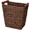 Woven Wicker Trash Basket with Handles