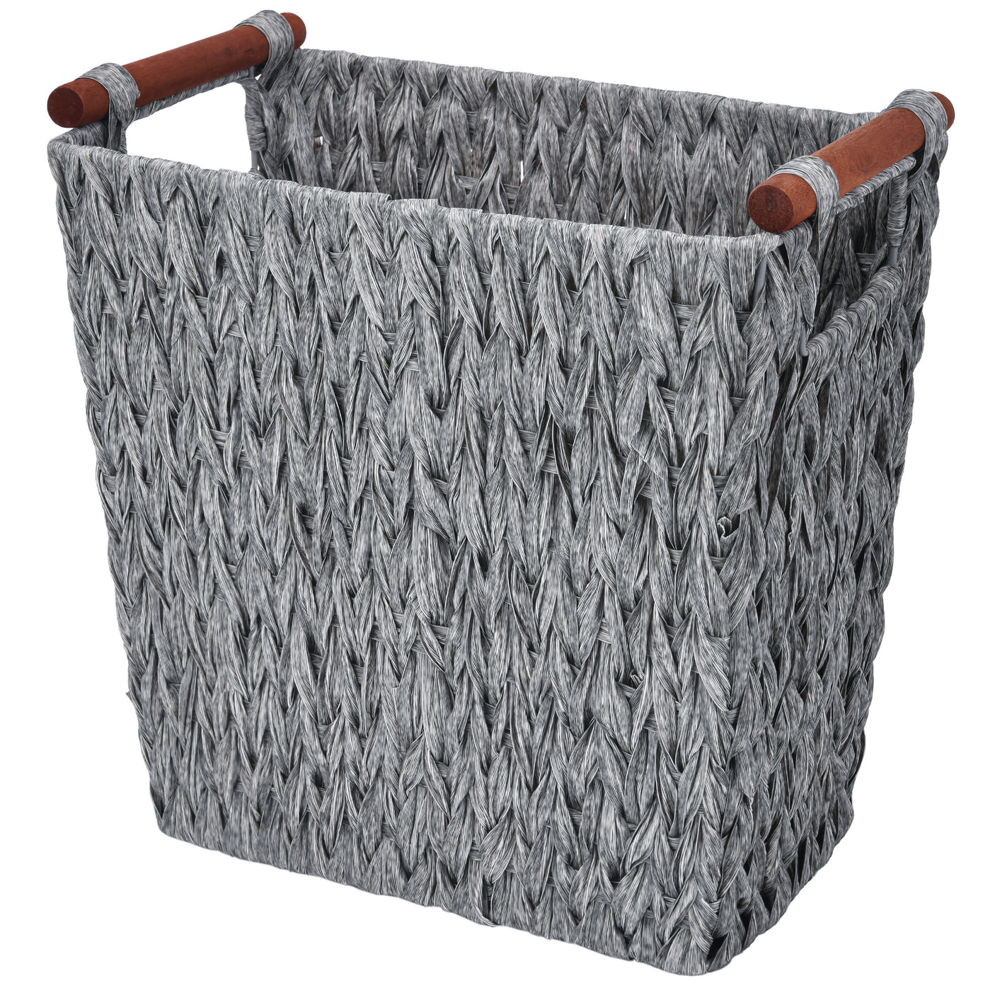 Woven Wicker Trash Basket with Handles