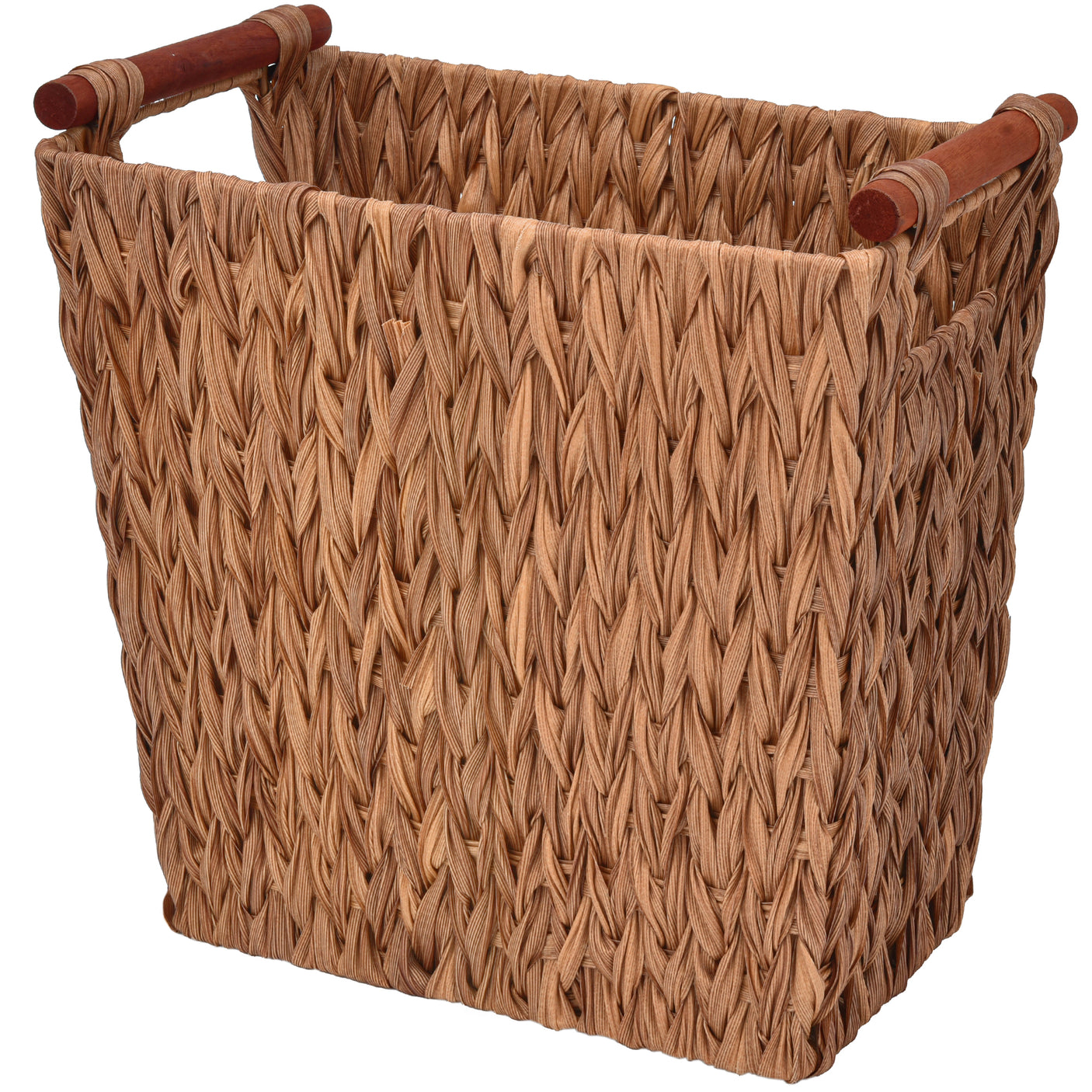 Woven Wicker Trash Basket with Handles