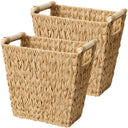 Woven Wicker Trash Basket with Handles, 2 Pack