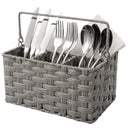Wicker Utensil Holder Organizer with Handle