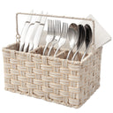 Wicker Utensil Holder Organizer with Handle