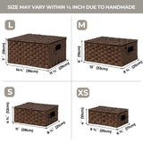 Nesting Wicker Storage Boxes with Lids, 3 in 1 Pack/ 4 in 1 Pack