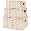 Nesting Wicker Storage Boxes with Lids, 3 in 1 Pack/ 4 in 1 Pack
