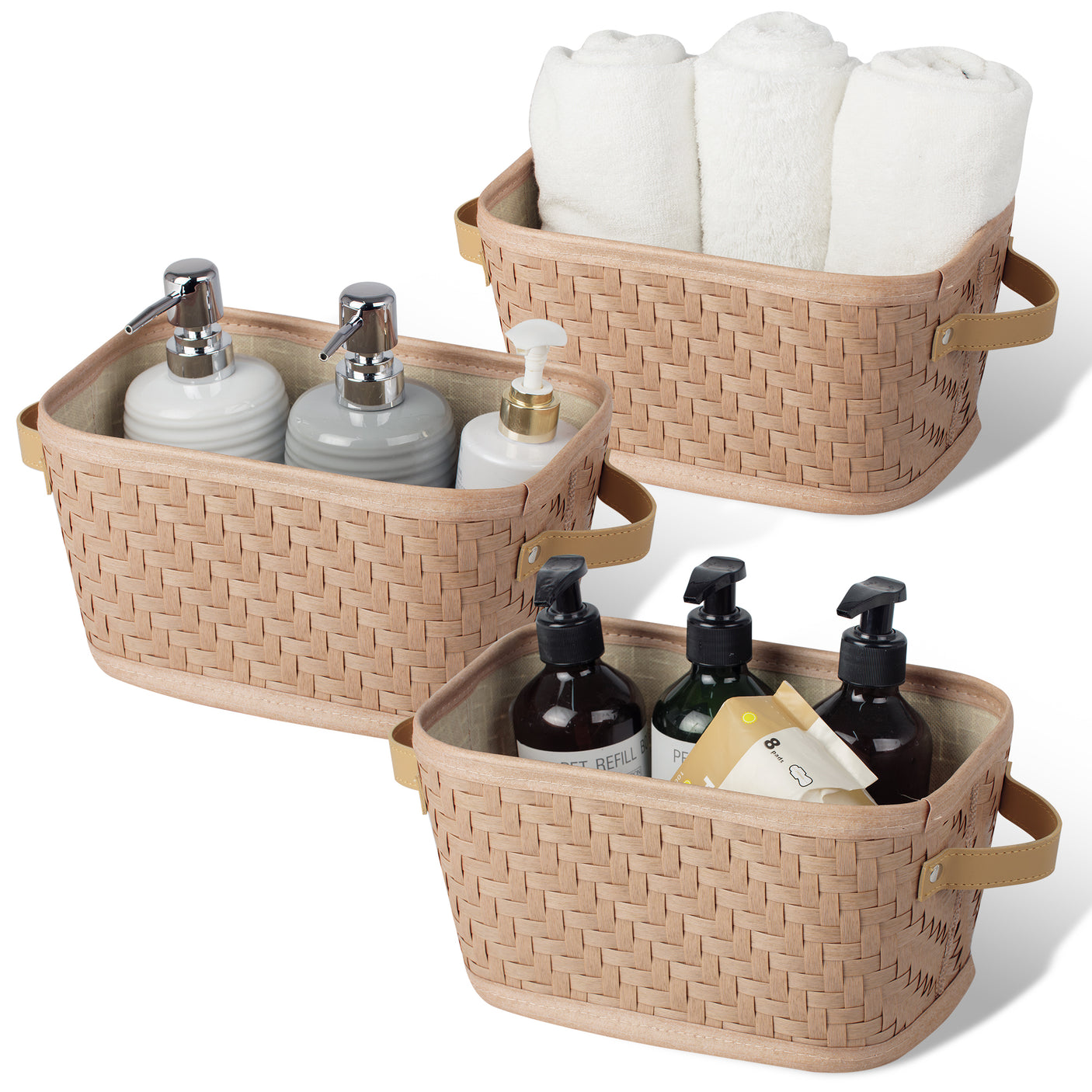 Wicker Storage Basket, 3 Pack