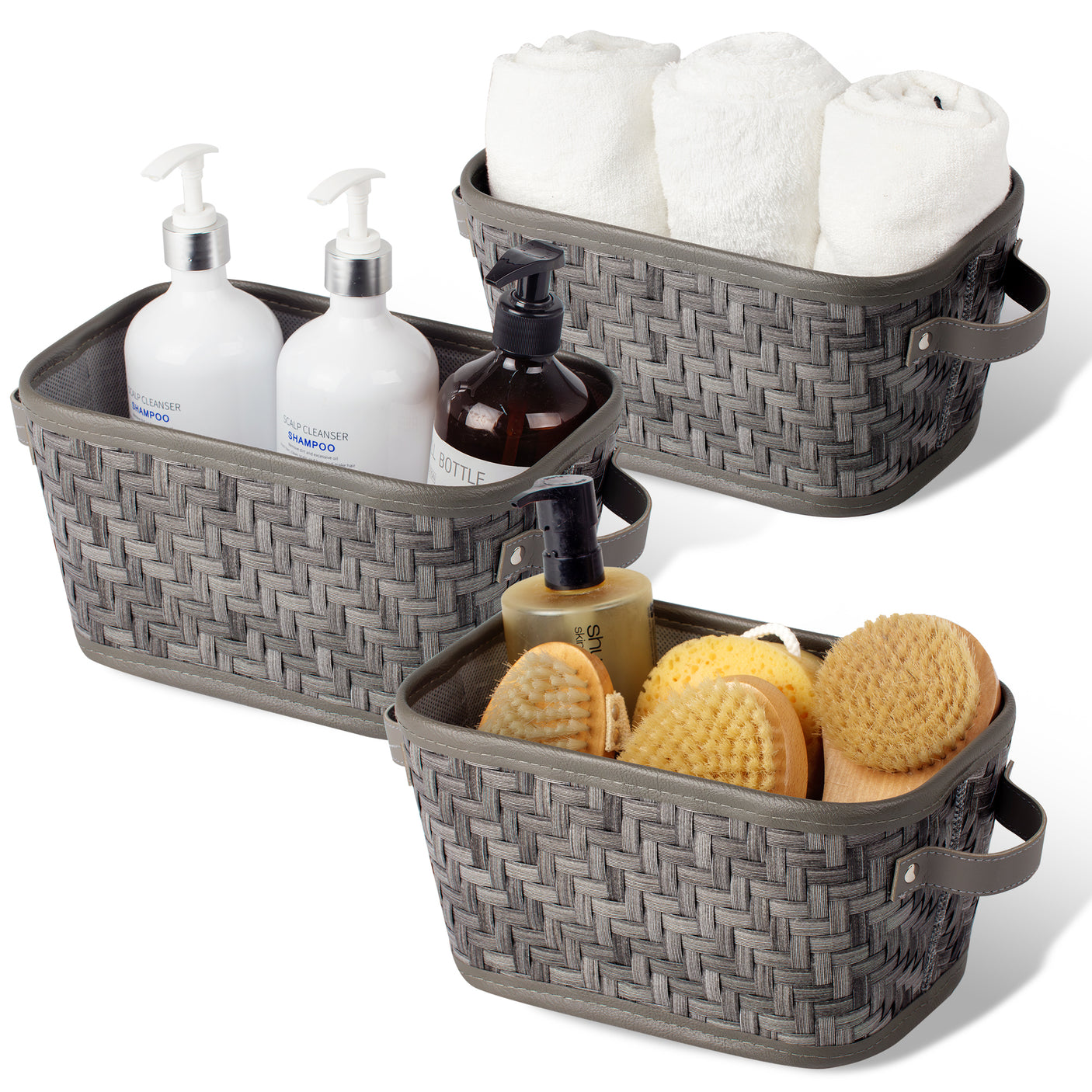 Wicker Storage Basket, 3 Pack